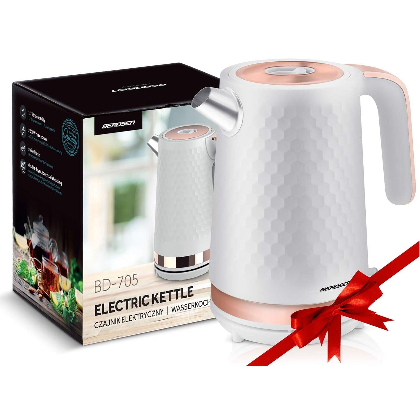 Electric Kettle 1.7L BD-705 White/Copper