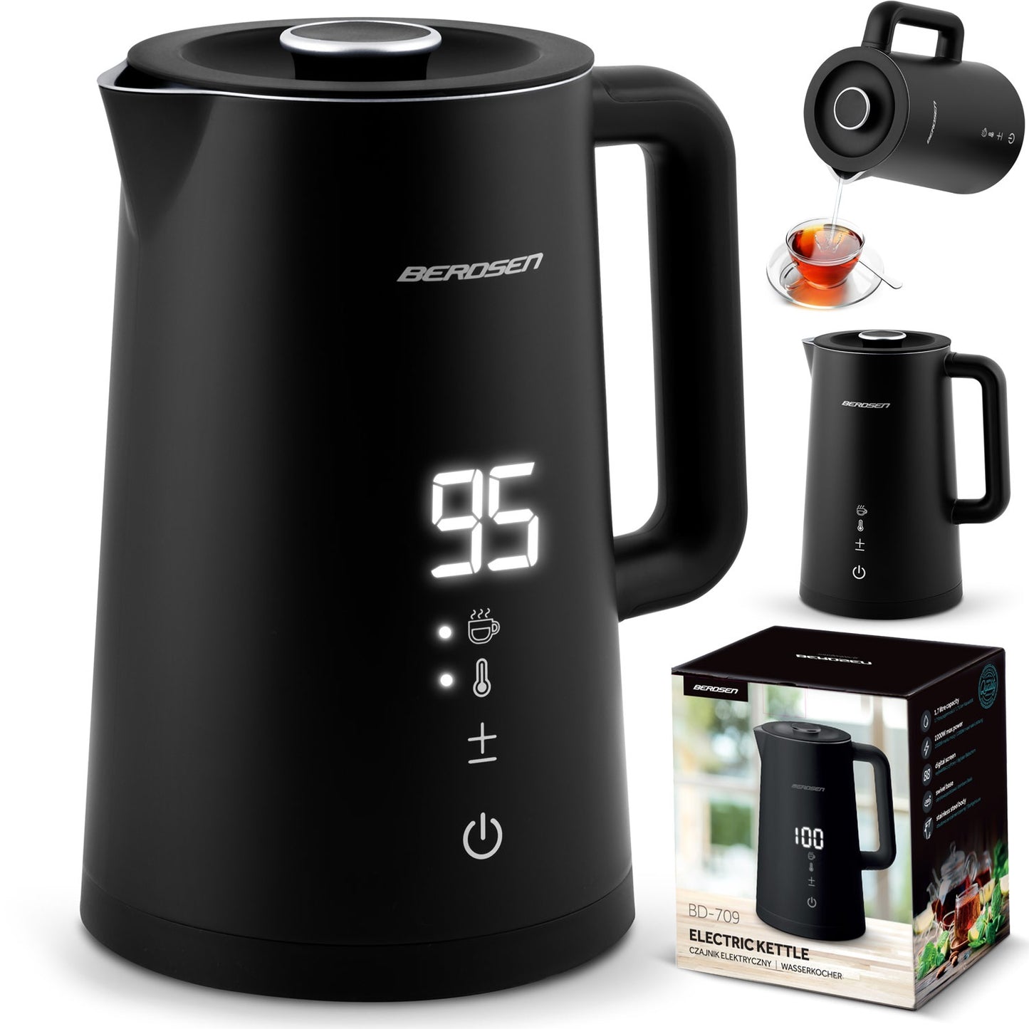 Electric Kettle 1.7L BD-709 Black