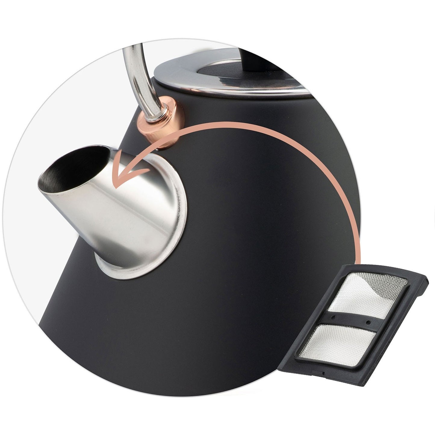 Electric Kettle with Thermometer 1.7L BD-701 Black