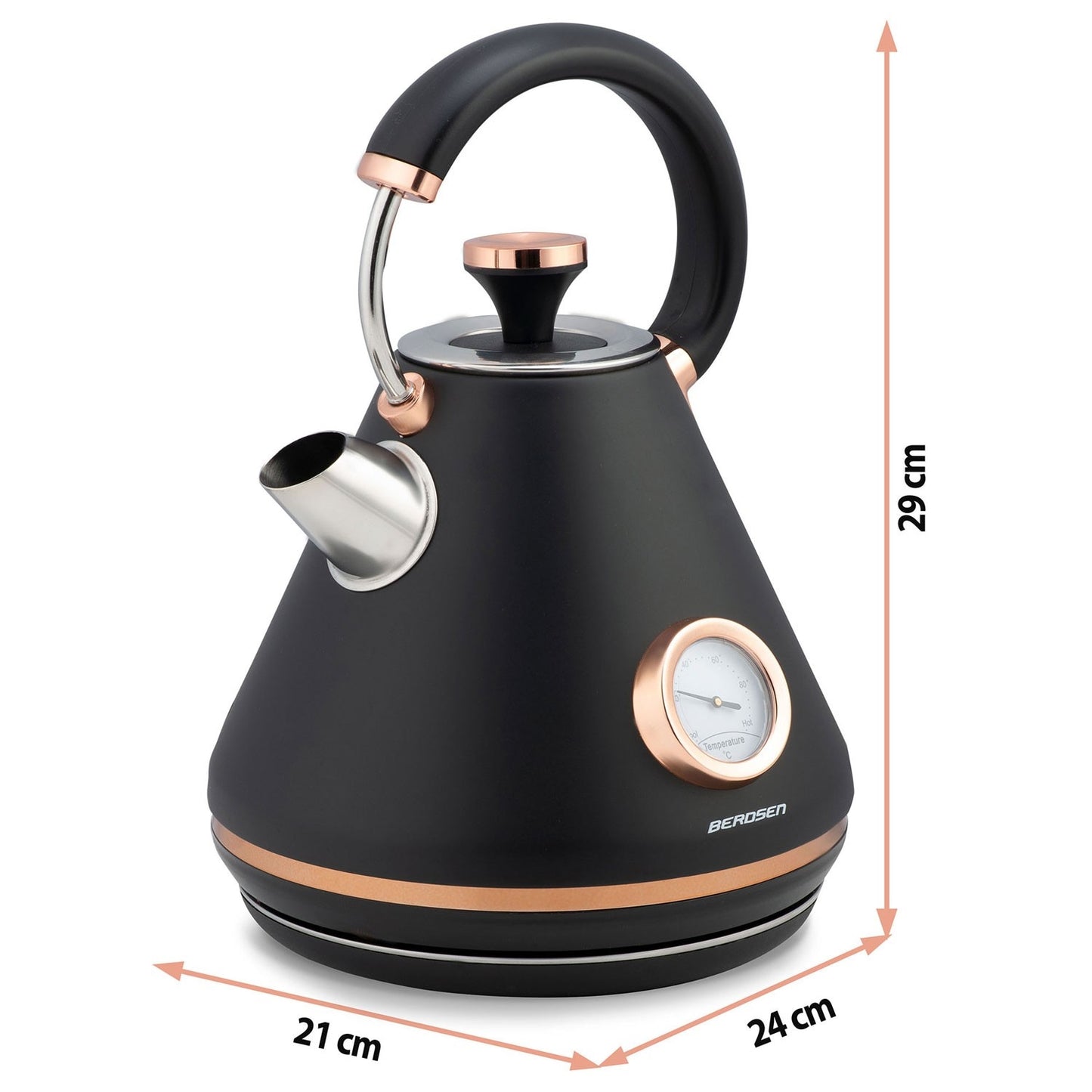 Electric Kettle with Thermometer 1.7L BD-701 Black