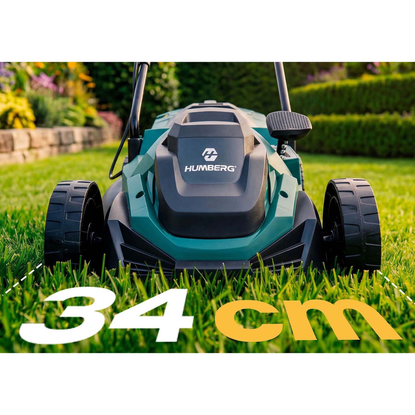 Electric Lawn Mower, 1400W, 34cm Cutting Width