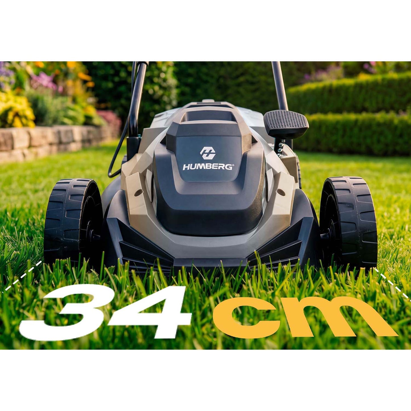 Electric Lawn Mower, 1400W, 34cm Cutting Width