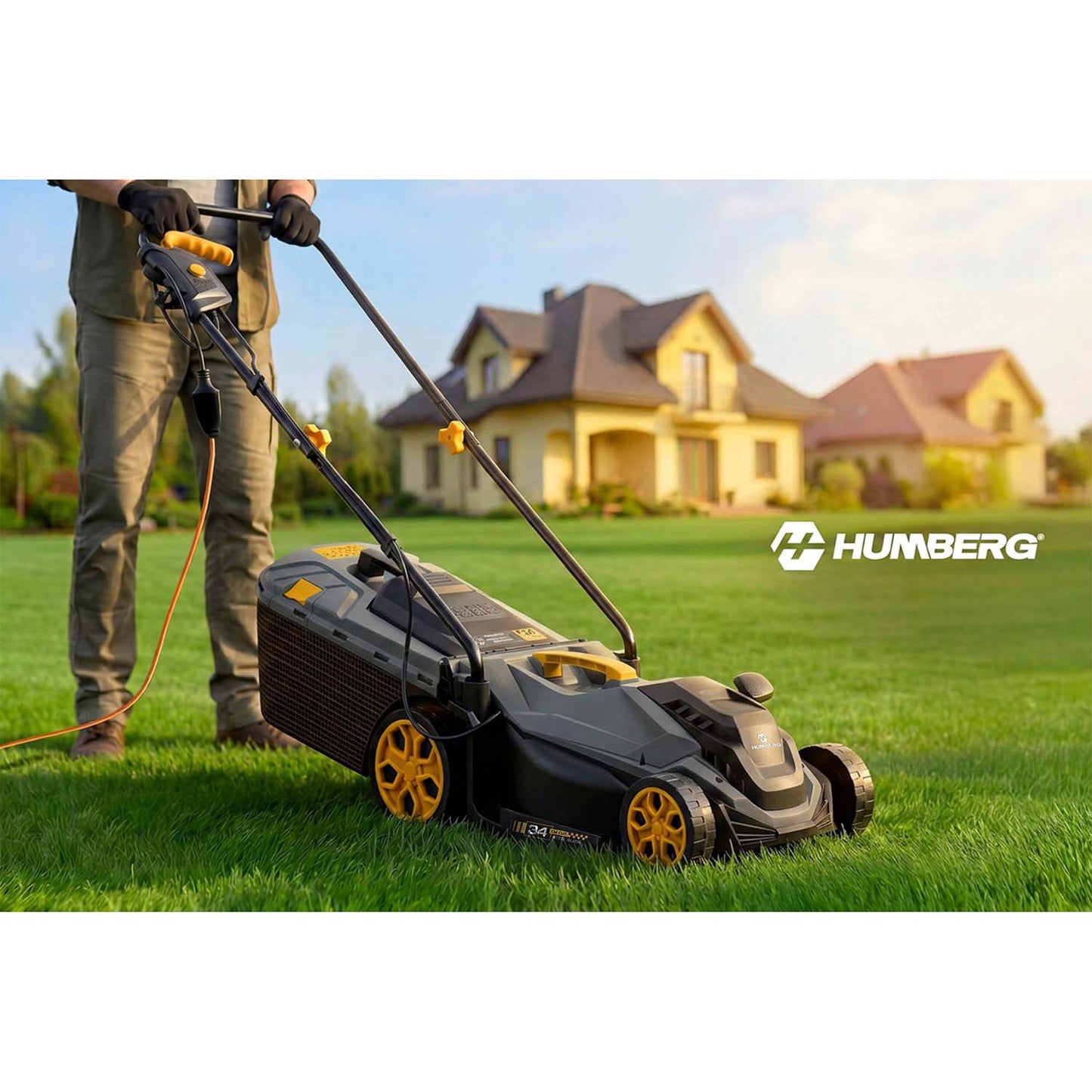 Electric Lawn Mower, 1400W, 34cm Cutting Width