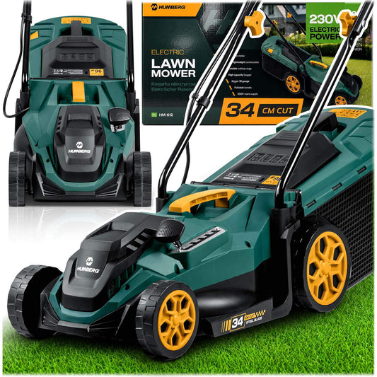 Electric Lawn Mower, 1400W, 34cm Cutting Width