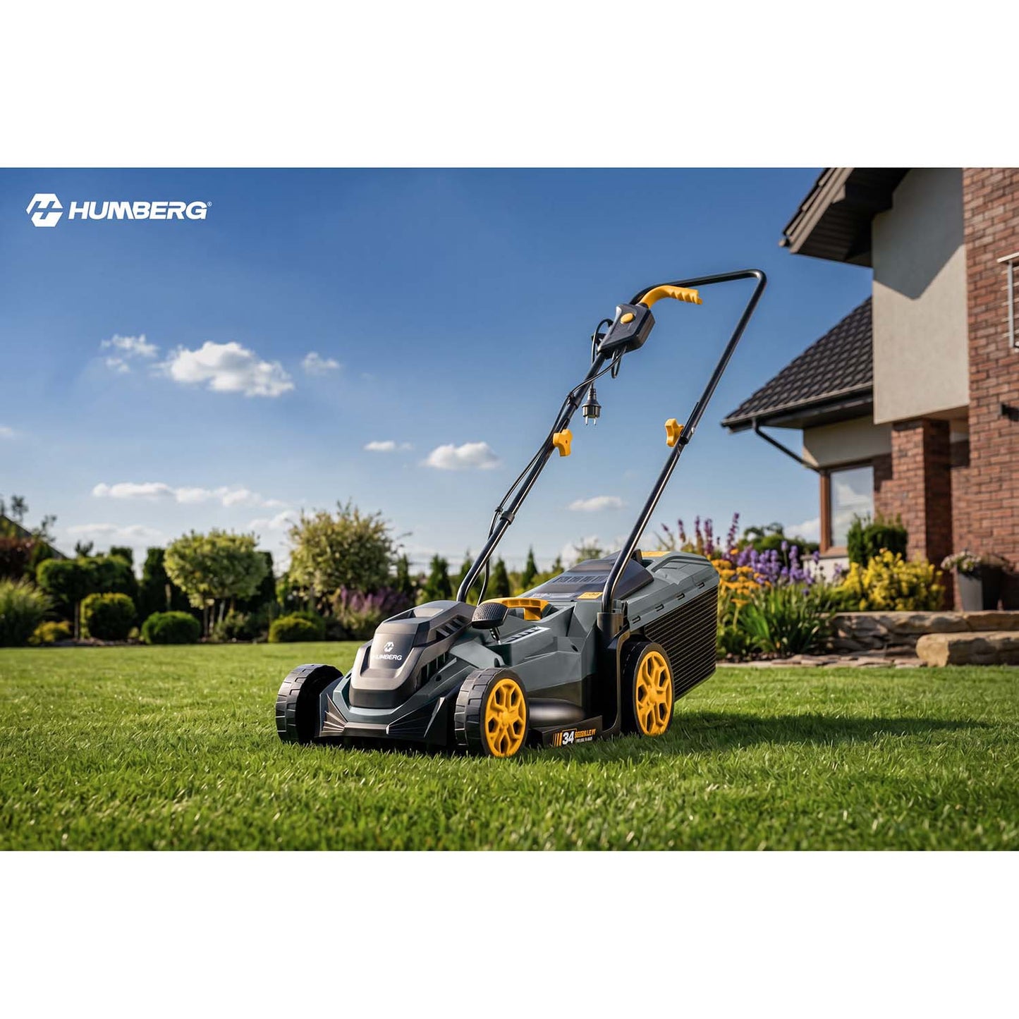 Electric Lawn Mower, 1400W, 34cm Cutting Width