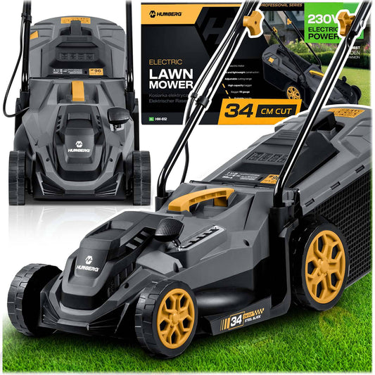 Electric Lawn Mower, 1400W, 34cm Cutting Width