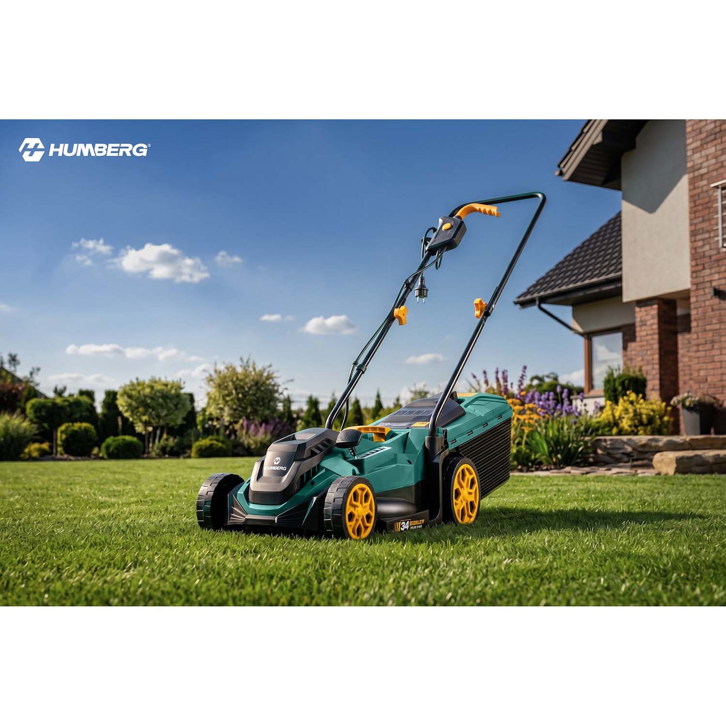 Electric Lawn Mower, 1400W, 34cm Cutting Width