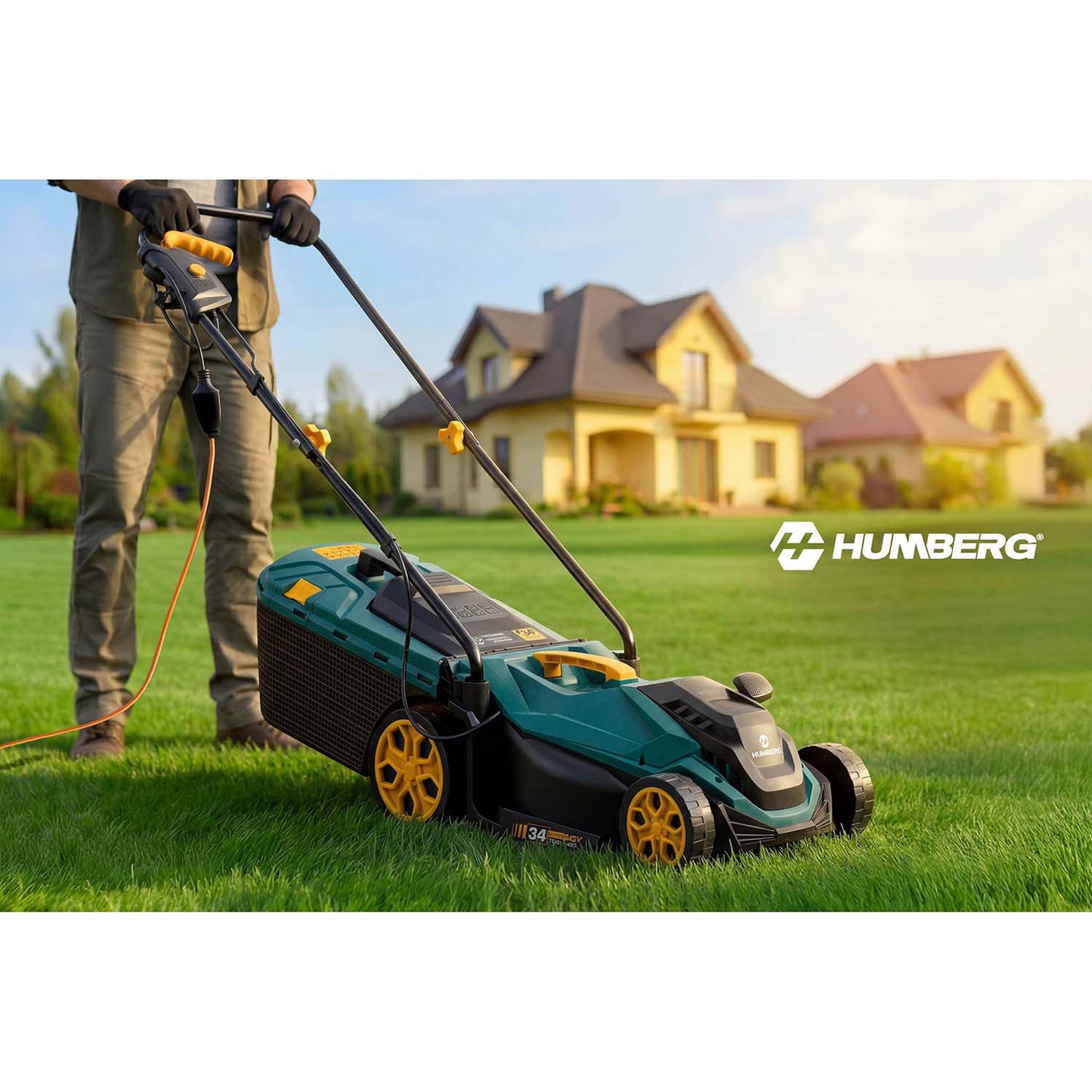 Electric Lawn Mower, 1400W, 34cm Cutting Width