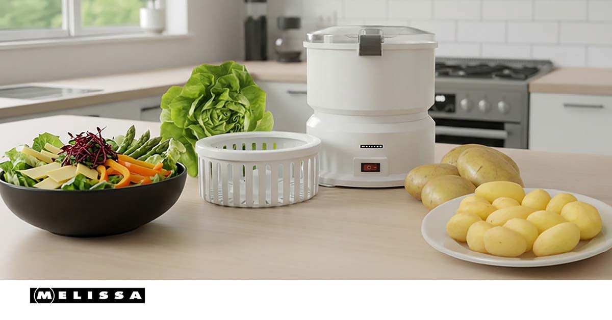 Electric Potato Peeler & Salad Spinner, 1000g, 85W, White