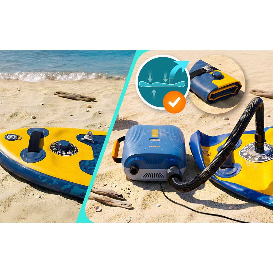 Electric SUP Pump, 12V Car Power, 6 Nozzles, 20 PSI