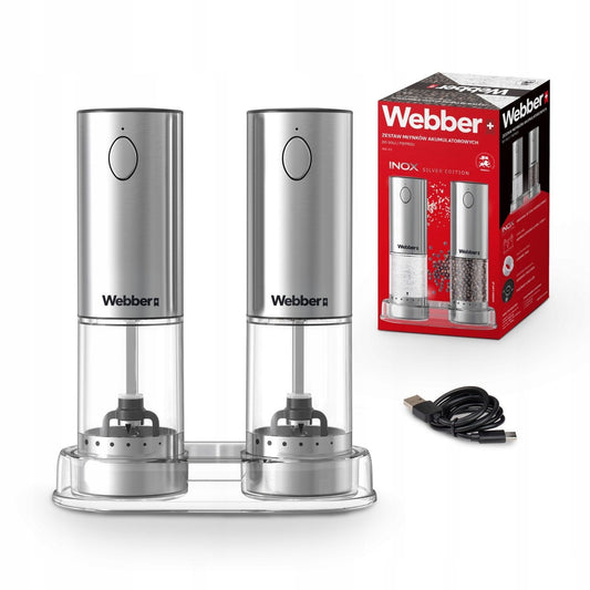 Electric Salt & Pepper Grinder Set, USB Rechargeable, 2 Pcs