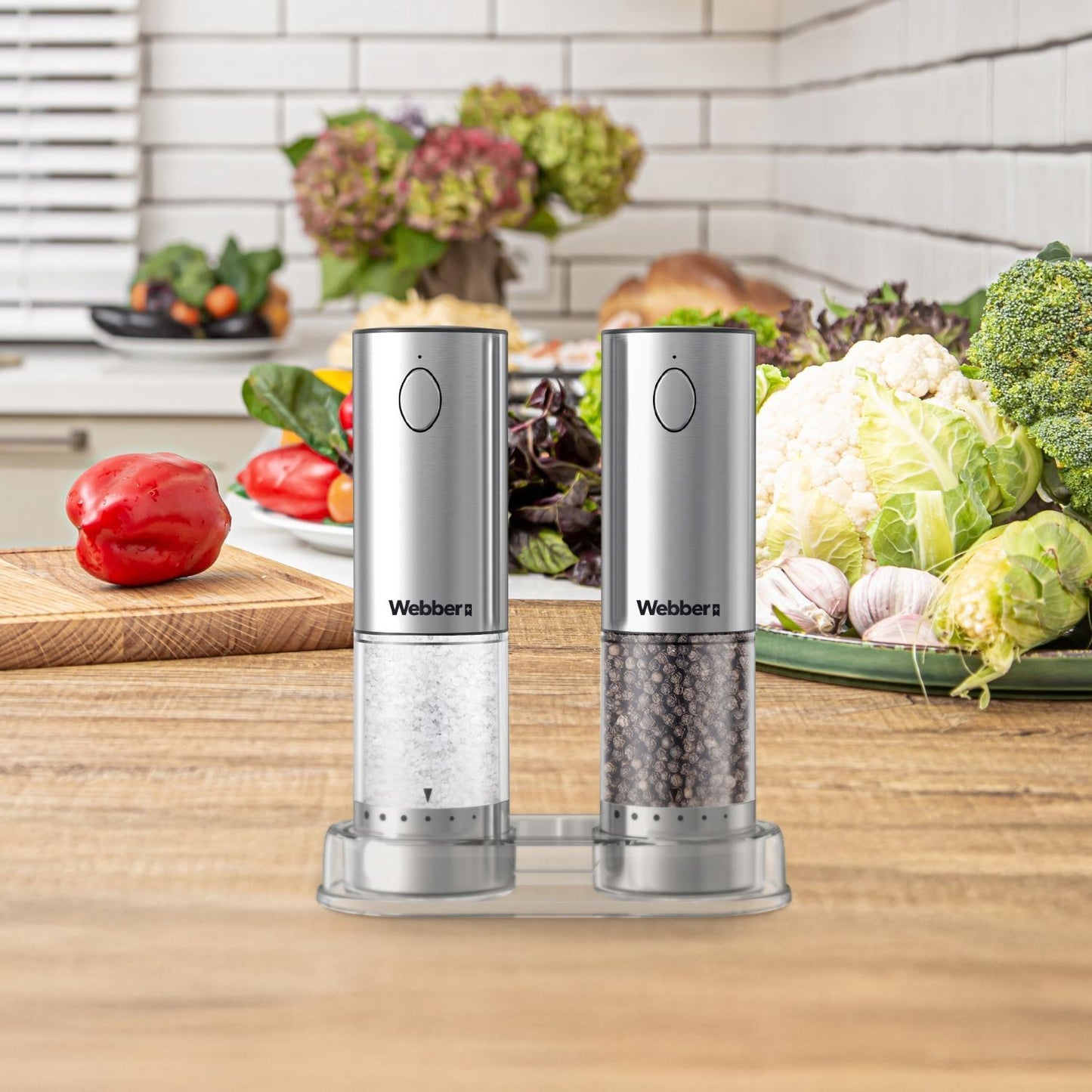Electric Salt & Pepper Grinder Set, USB Rechargeable, 2 Pcs