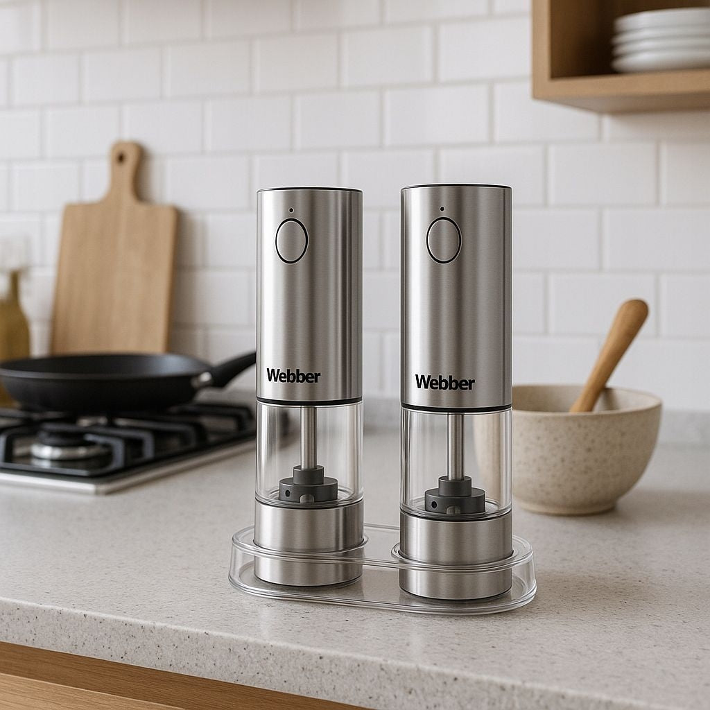 Electric Salt & Pepper Grinder Set, USB Rechargeable, 2 Pcs
