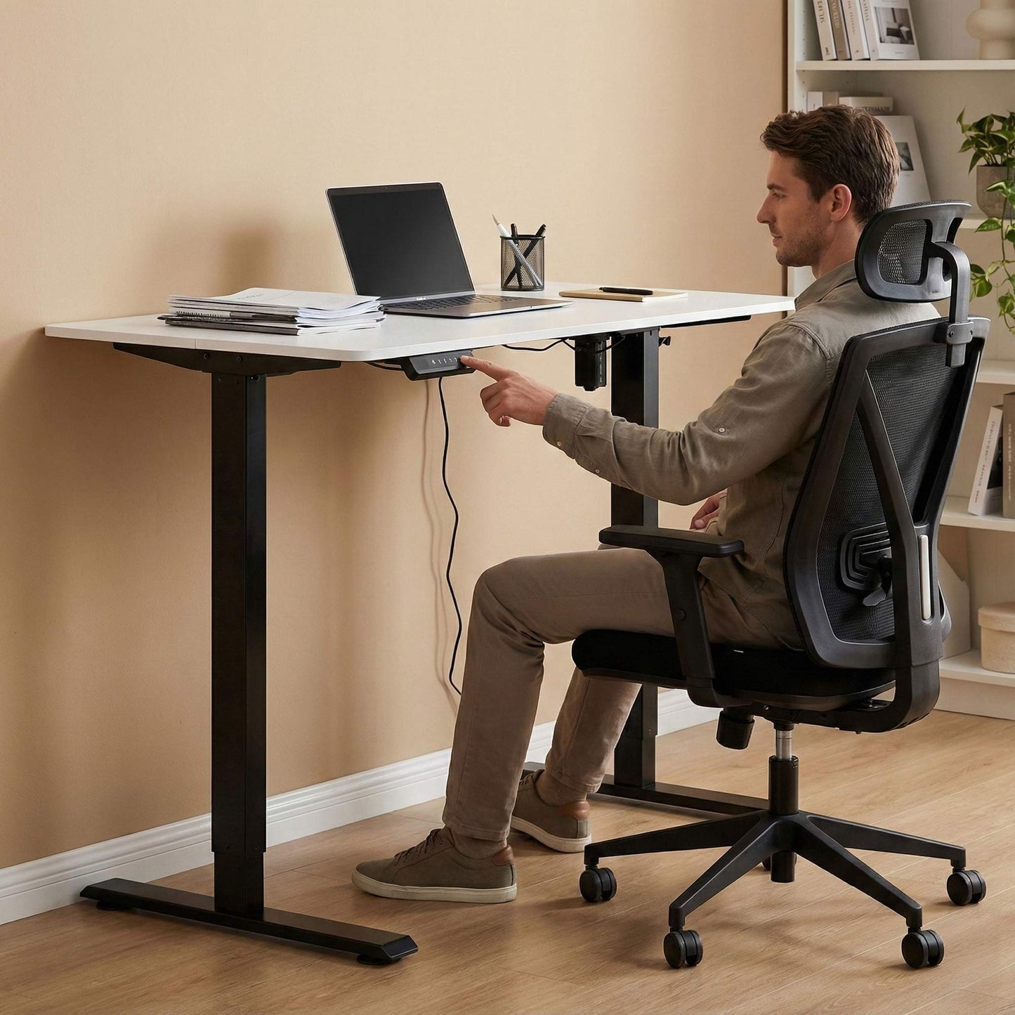 Electric Standing Desk, 120x60 cm, Height Adjustable