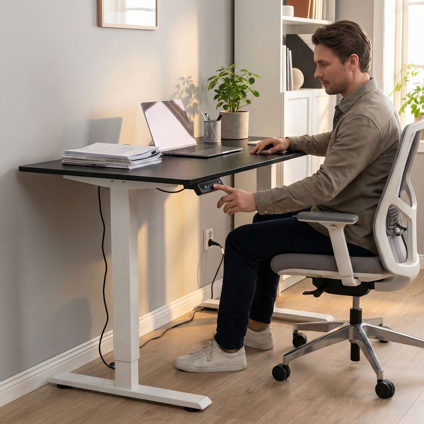 Electric Standing Desk, 120x60 cm, Height Adjustable