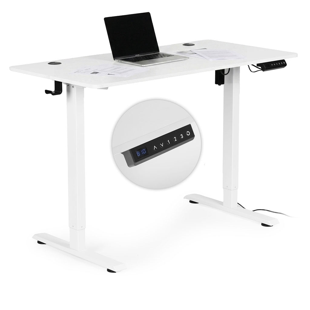 Electric Standing Desk, 120x60 cm, Height Adjustable, White