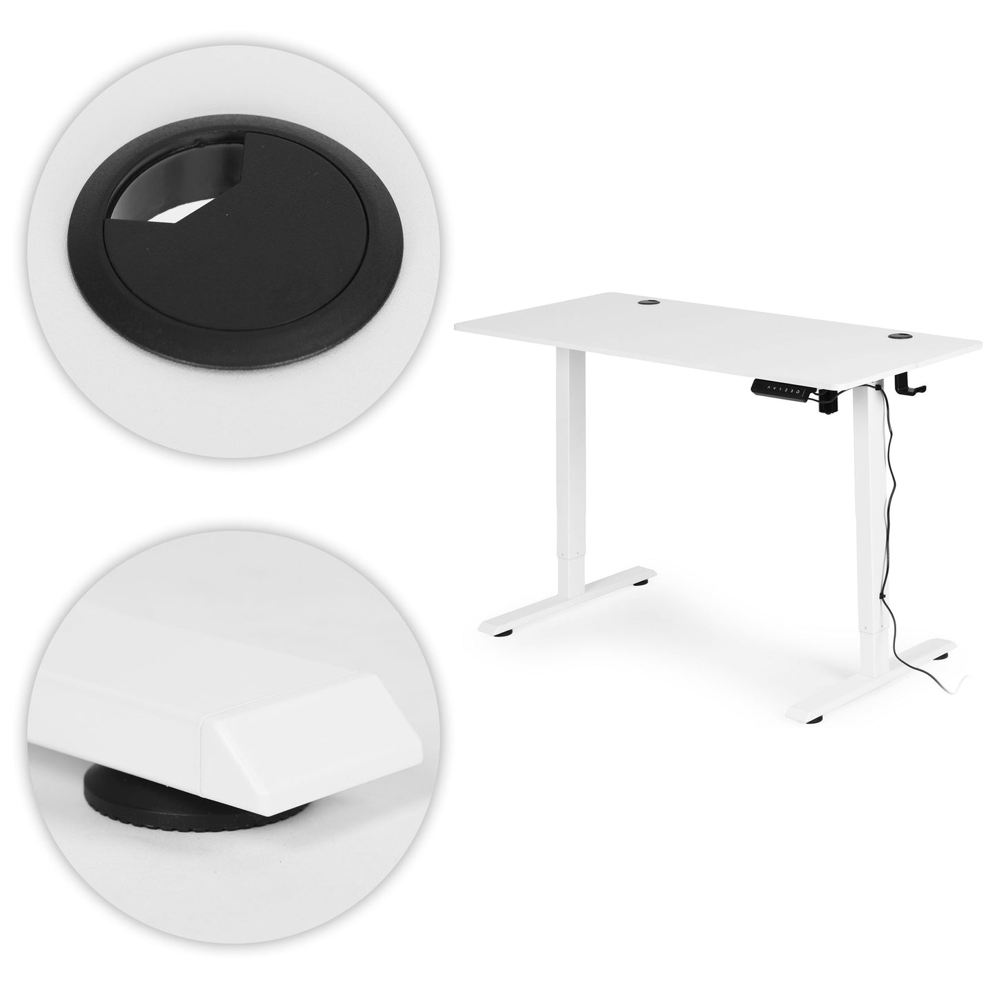 Electric Standing Desk, 120x60 cm, Height Adjustable, White