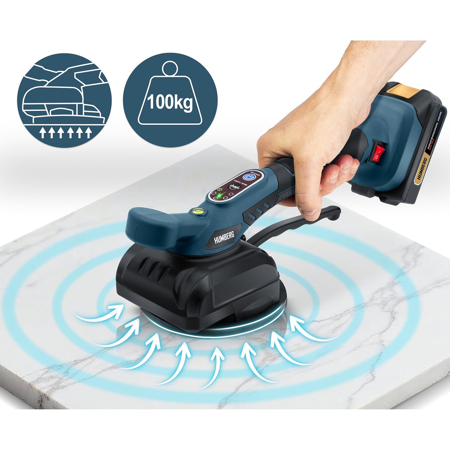 Electric Vacuum Tile Vibrator, 100 kg Capacity