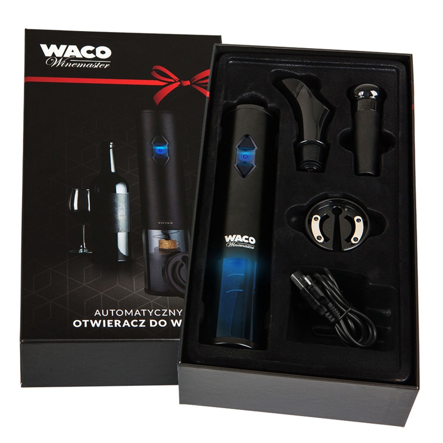 Electric Wine Opener Set with Corkscrew and Accessories
