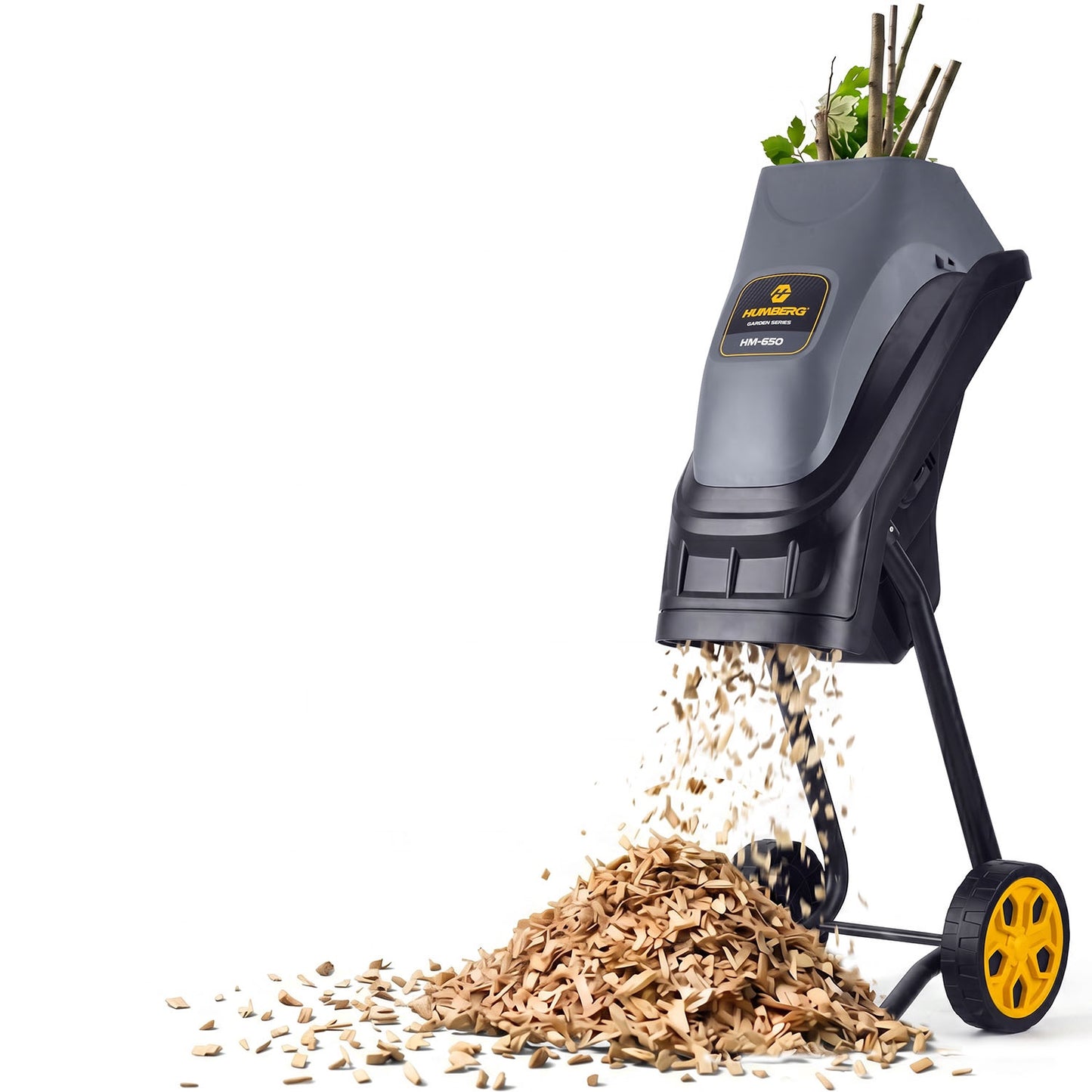 Electric branch shredder 2500 W + 2x 45l bag Humberg HM-650