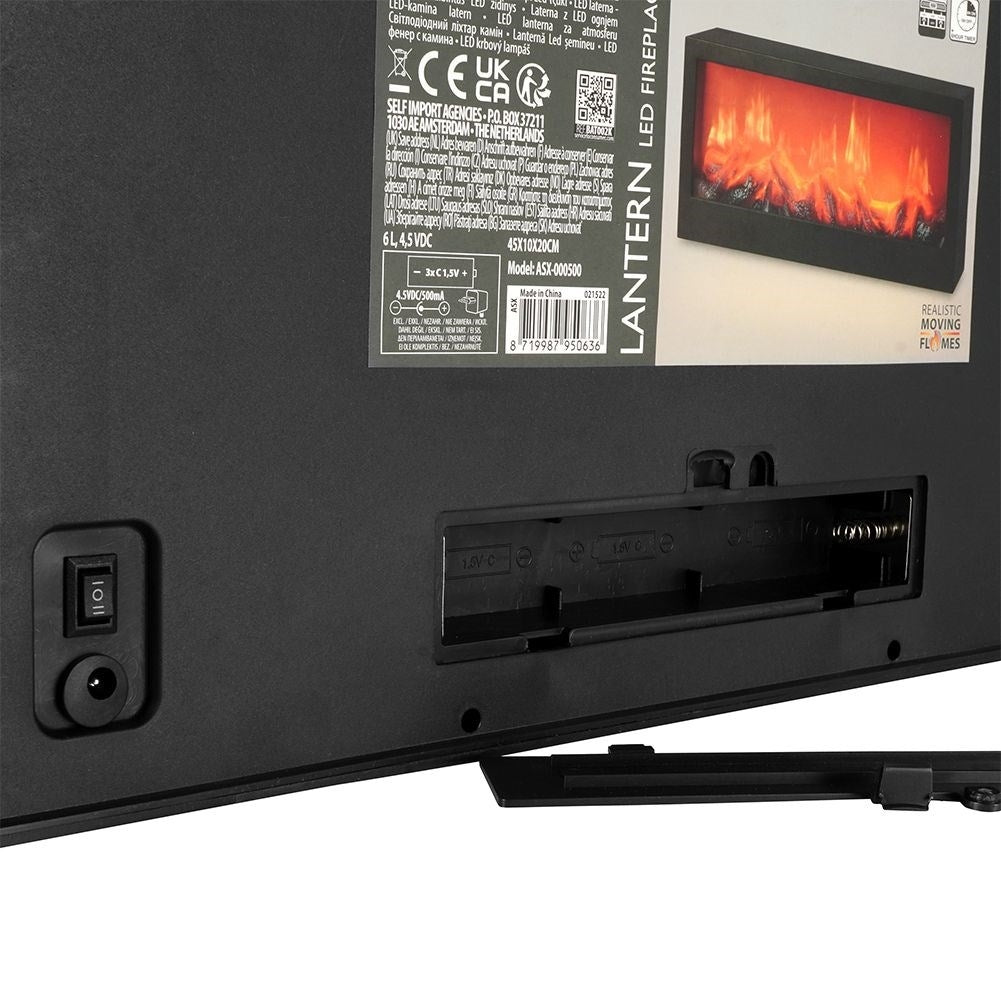 Electric fireplace with LED light for a cozy atmosphere