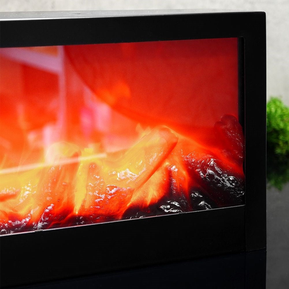 Electric fireplace with LED lights and realistic flames