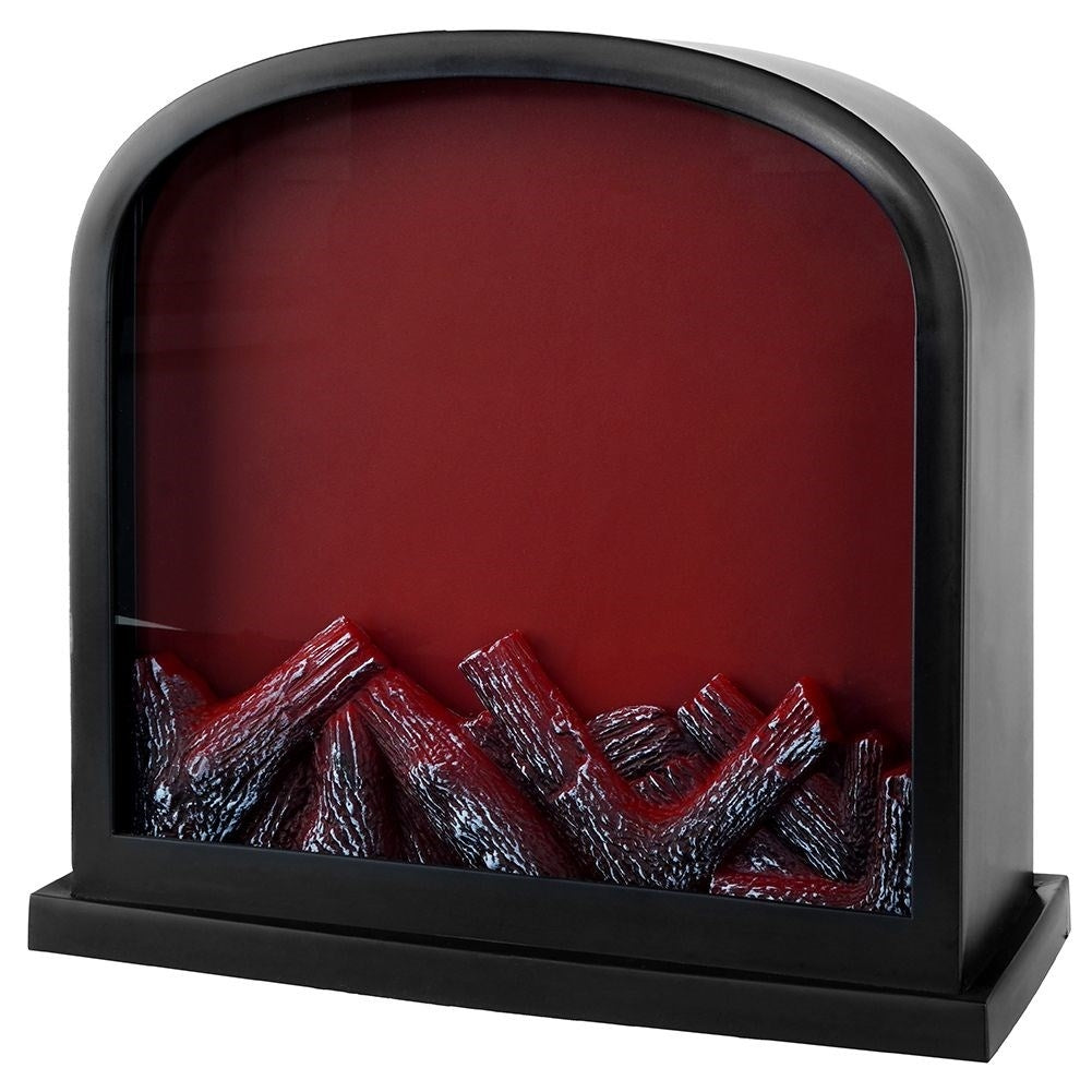 Electric fireplace with realistic LED lights and flames