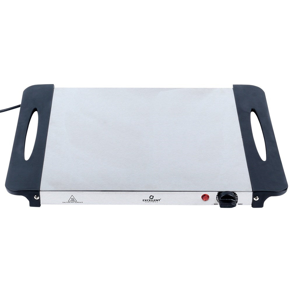 Electric food warmer, steel, 2 inserts