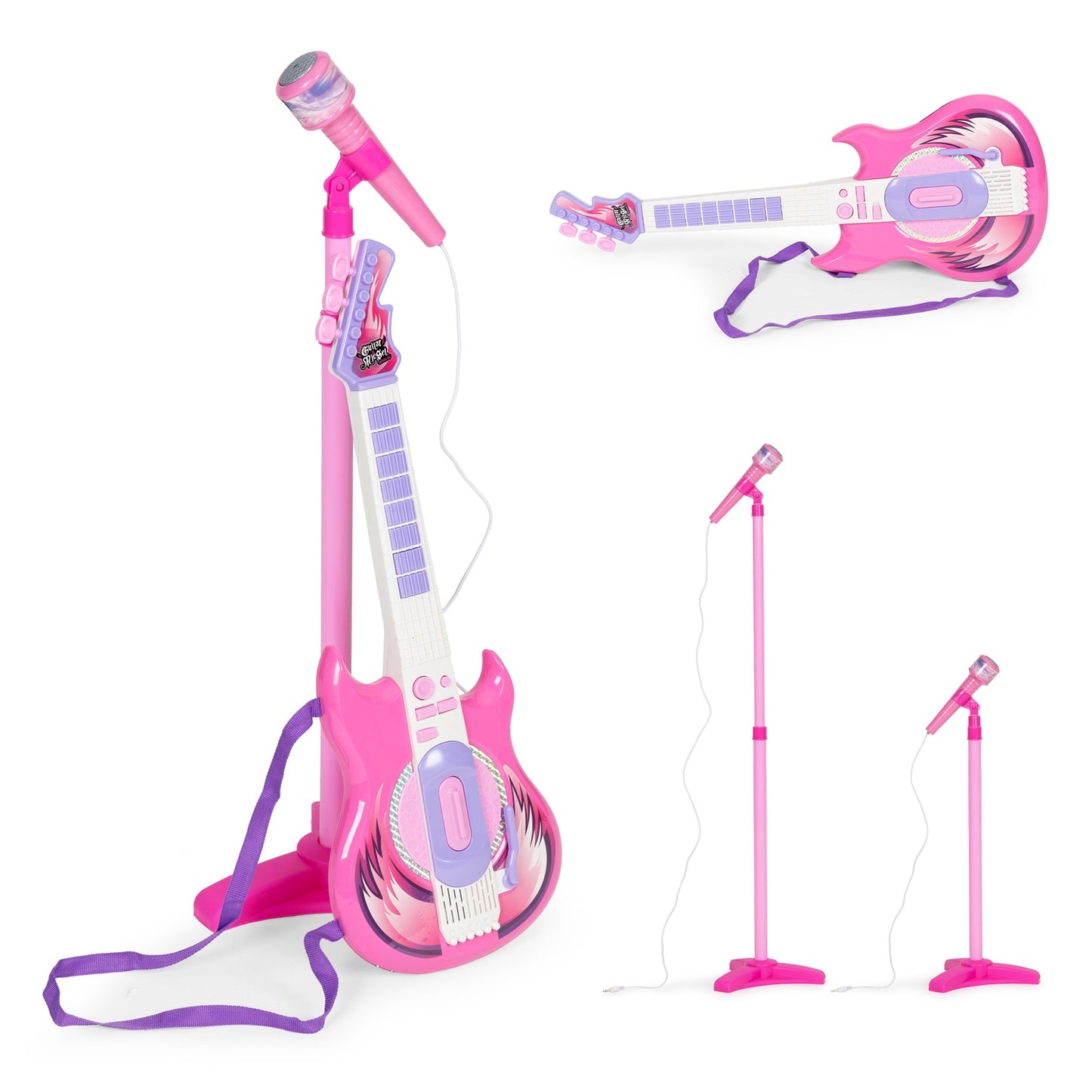 Electric guitar microphone stand set for children mp3