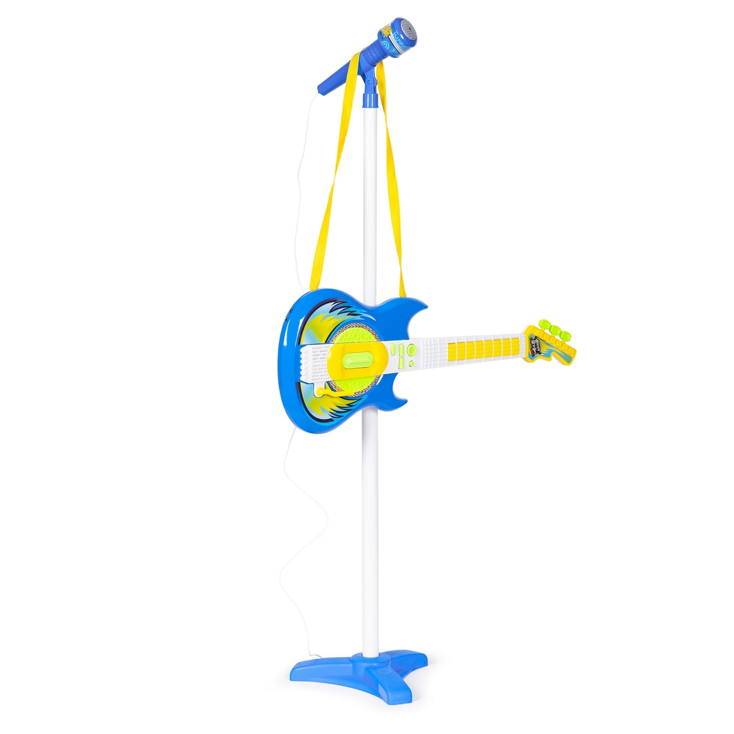 Electric guitar microphone stand set for children mp3 - blue