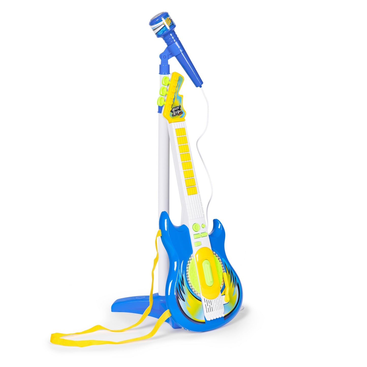 Electric guitar microphone stand set for children mp3 - blue