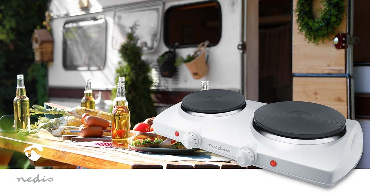 Electric hob | Cooking zones: 2 | 2300 W | Overheat Protection | White