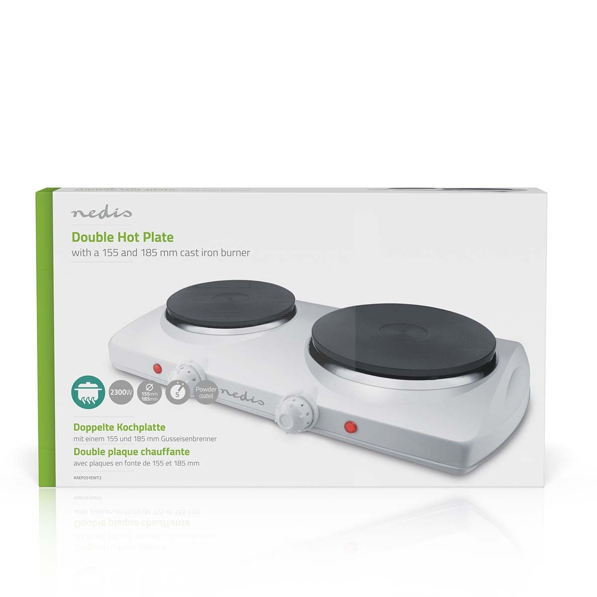 Electric hob | Cooking zones: 2 | 2300 W | Overheat Protection | White