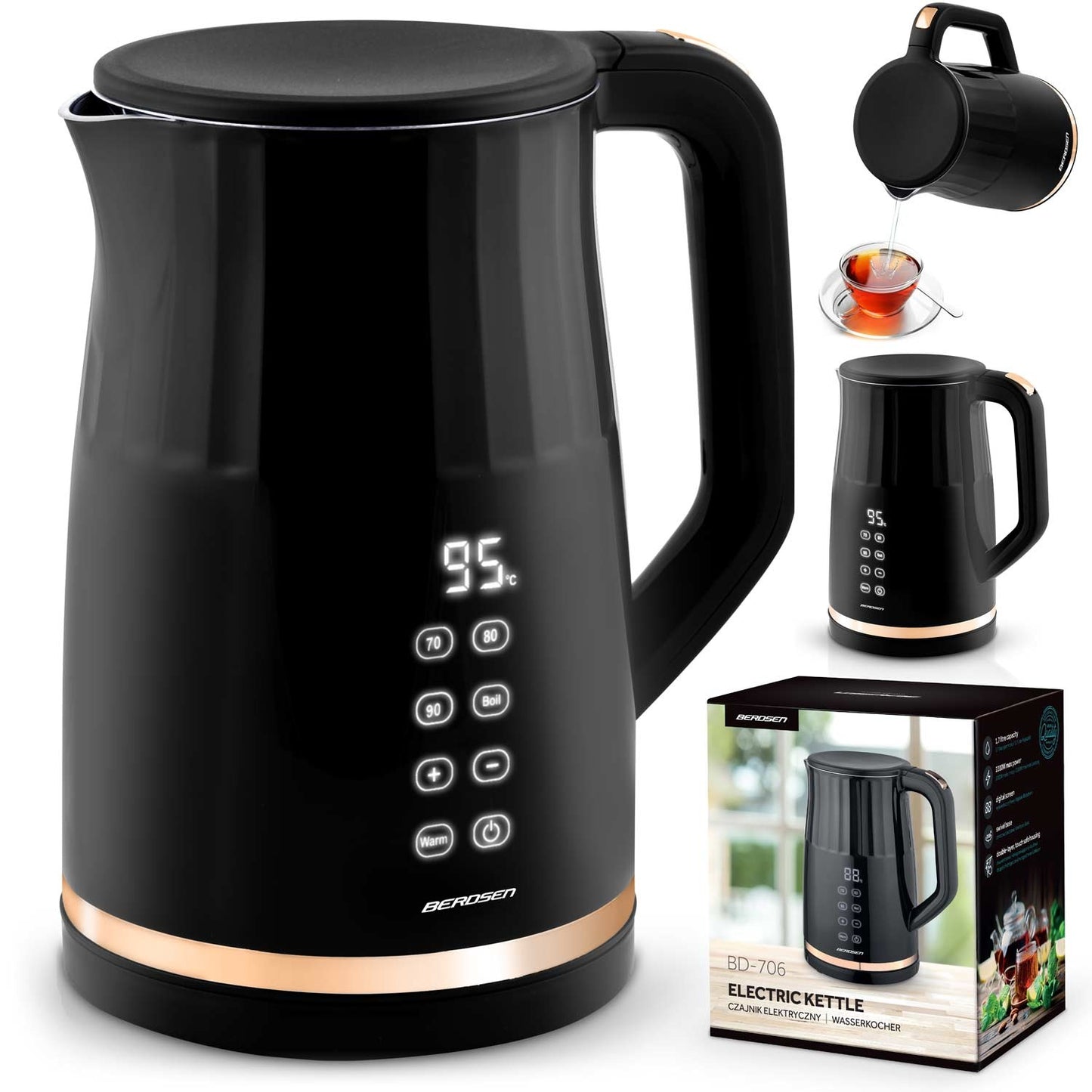 Electric kettle 1.7l Berdsen BD-706 black