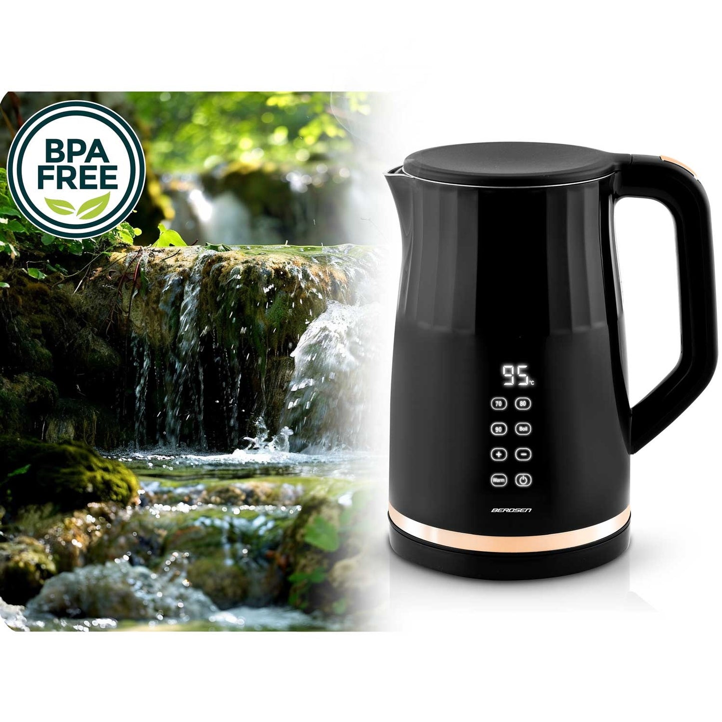 Electric kettle 1.7l Berdsen BD-706 black