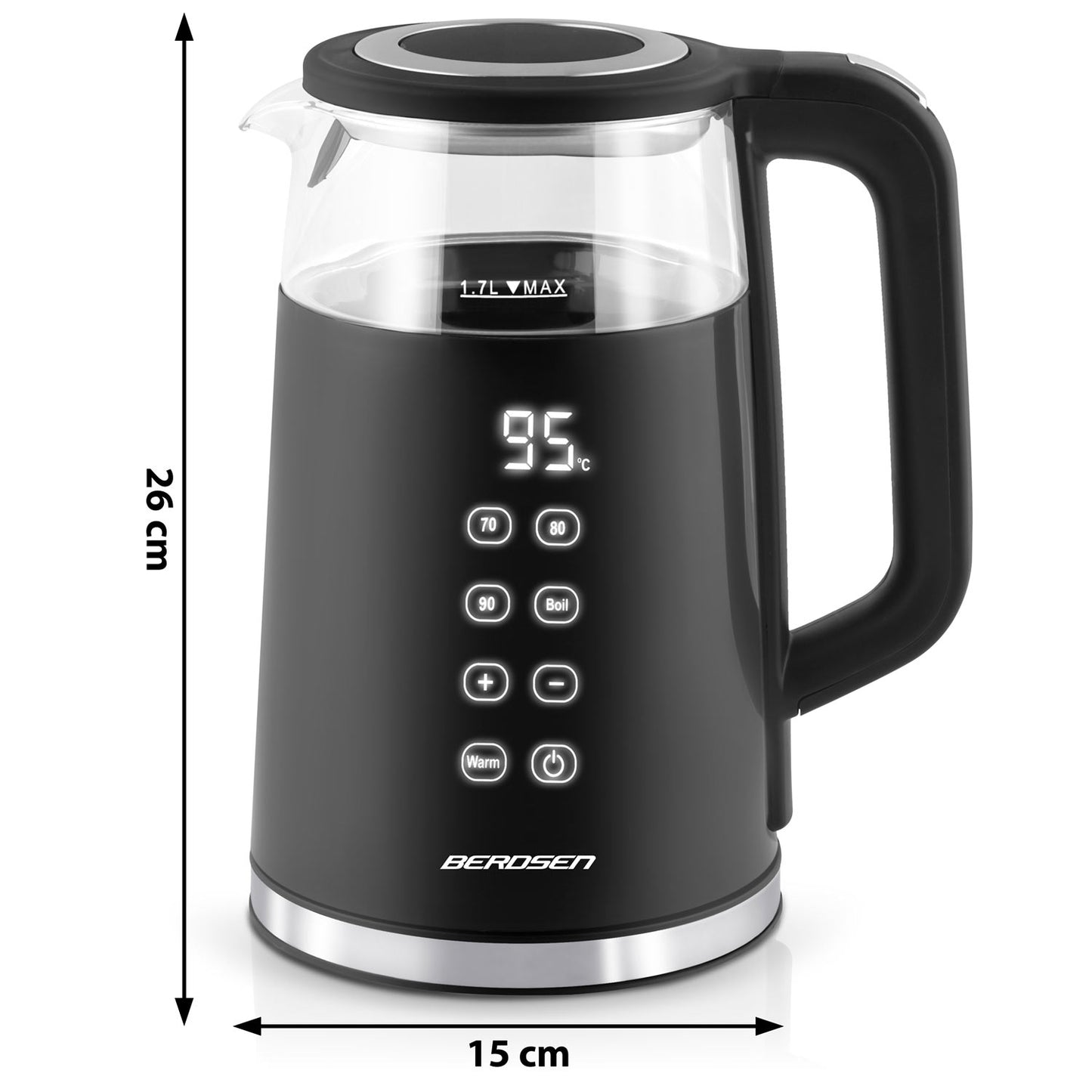 Electric kettle 1.7l Berdsen BD-707 black