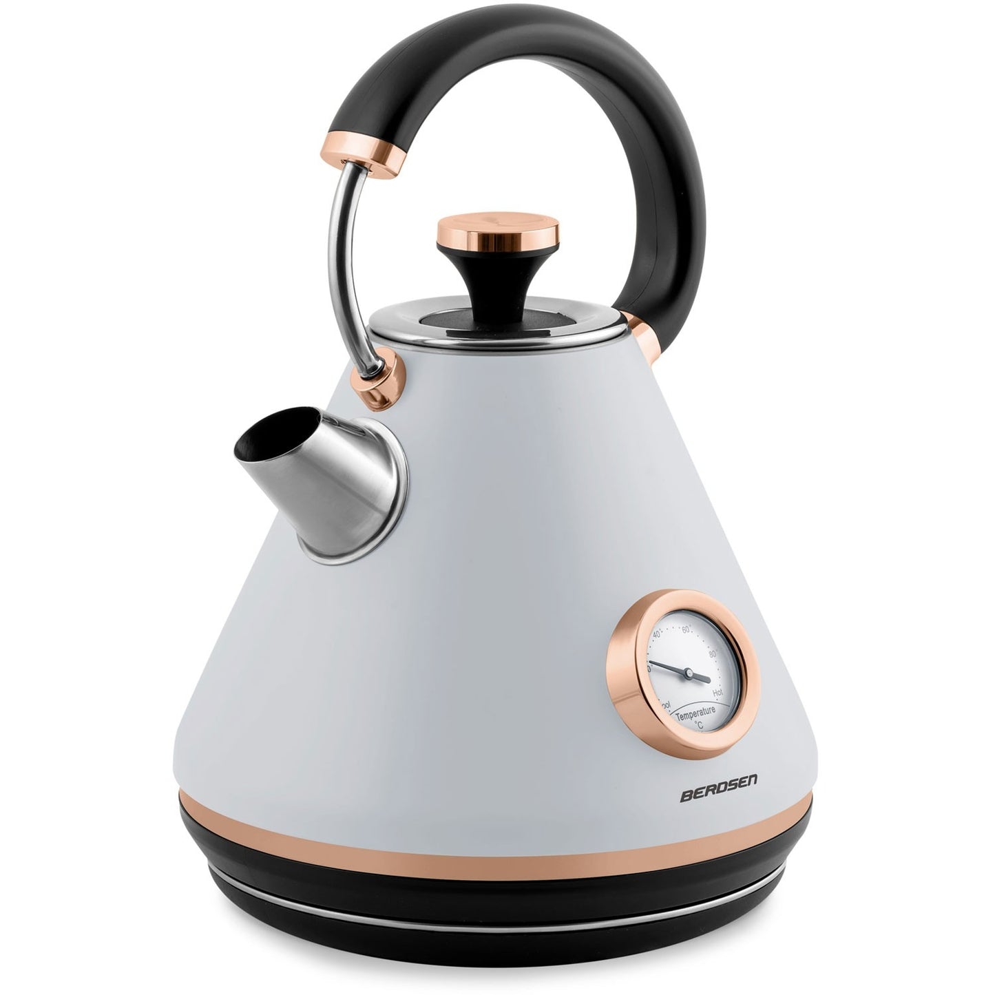 Electric kettle with thermometer, 1.7L, grey, BD-701