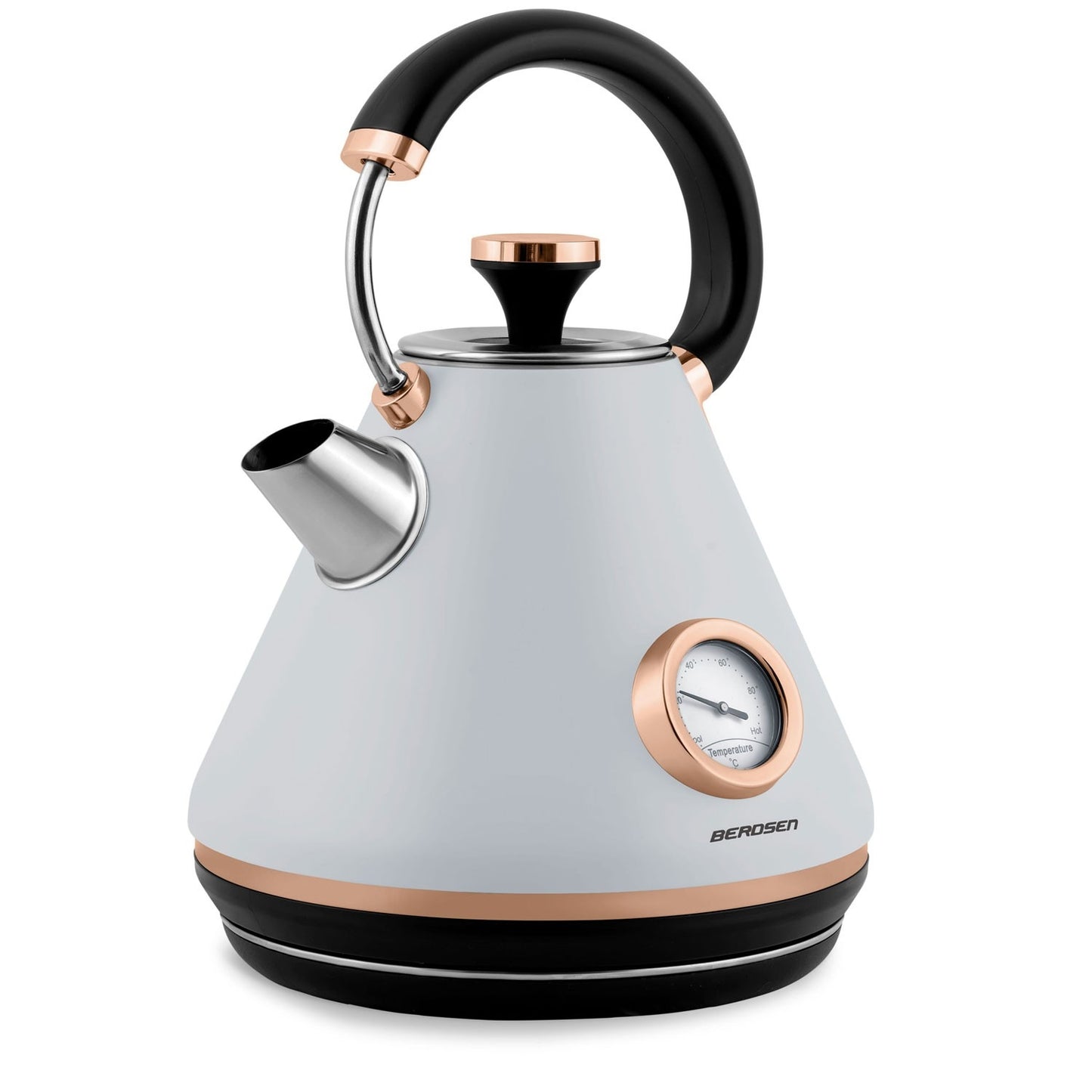 Electric kettle with thermometer, 1.7L, grey, BD-701