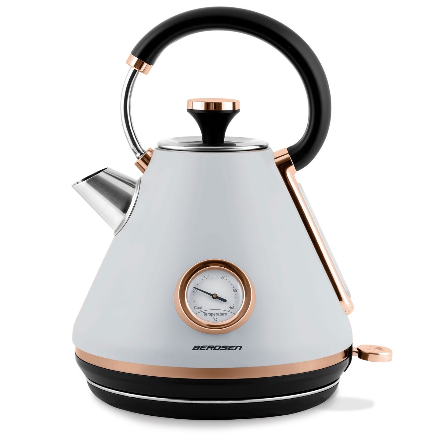 Electric kettle with thermometer, 1.7L, grey, BD-701