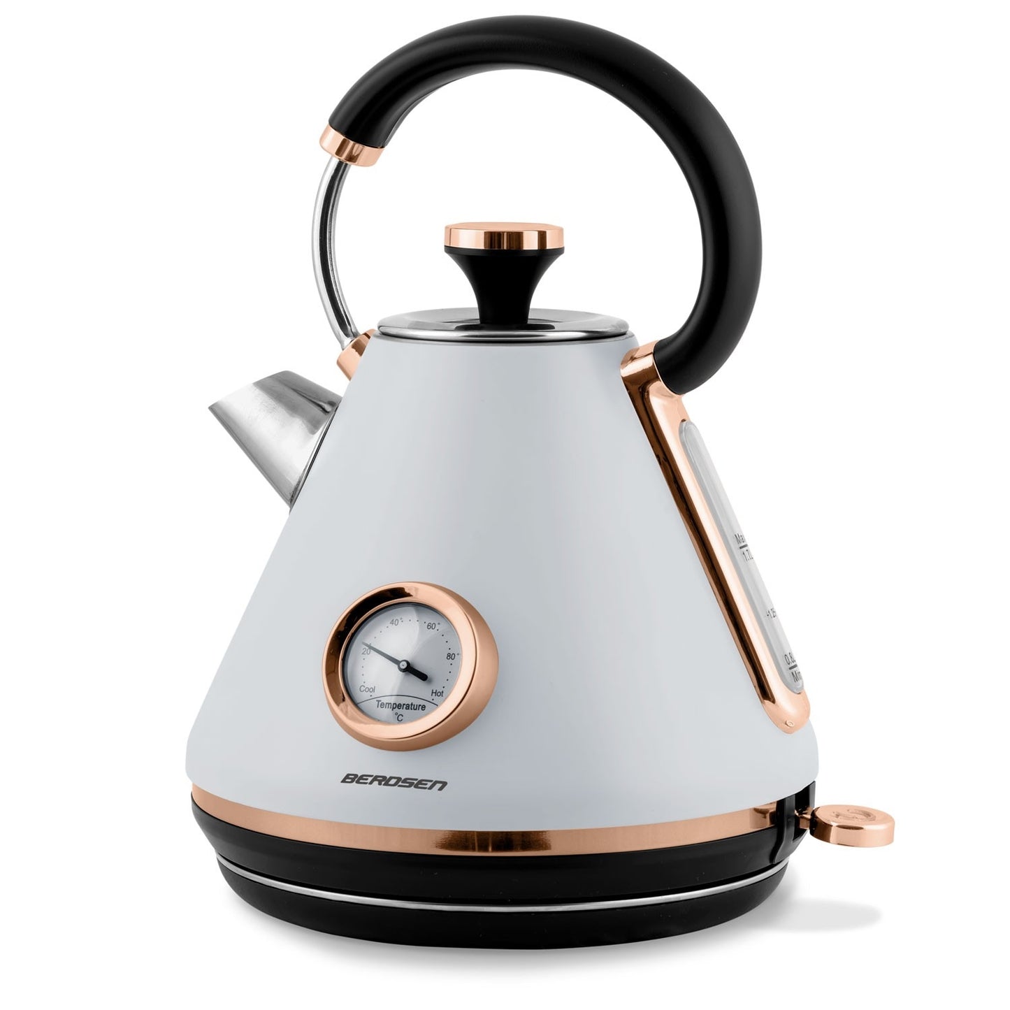Electric kettle with thermometer, 1.7L, grey, BD-701