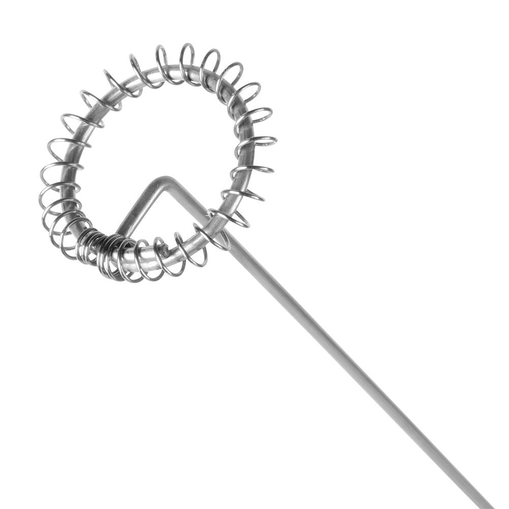 Electric milk frother with stand, battery powered