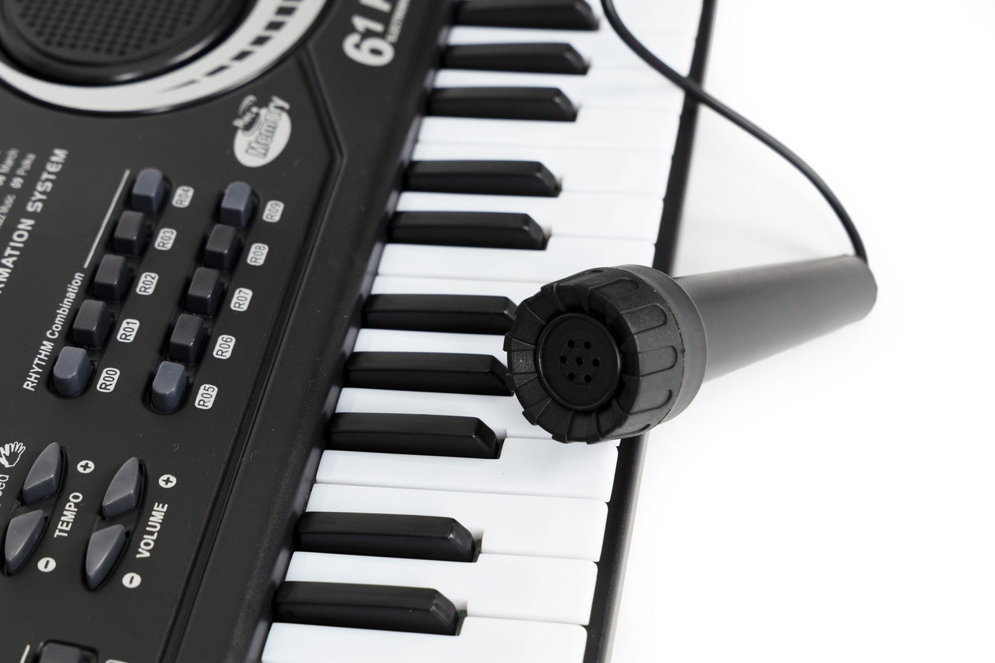 Electric piano keyboard with microphone for children