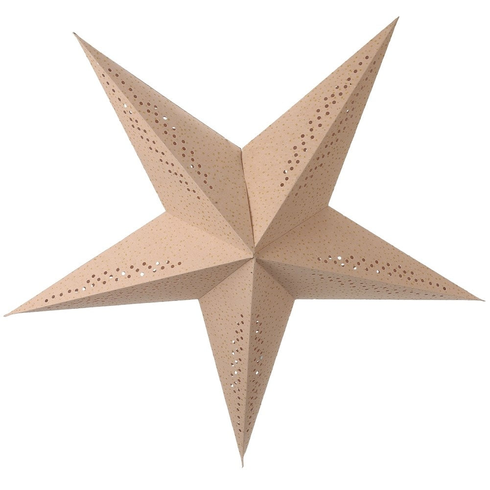 Electric poinsettia in beige paper with golden decorations