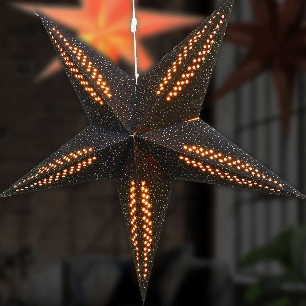Electric poinsettia with black paper and gold glitter