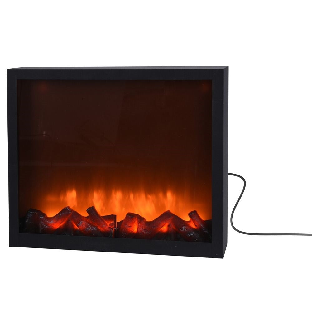 Electric stove with LED light and black metal casing