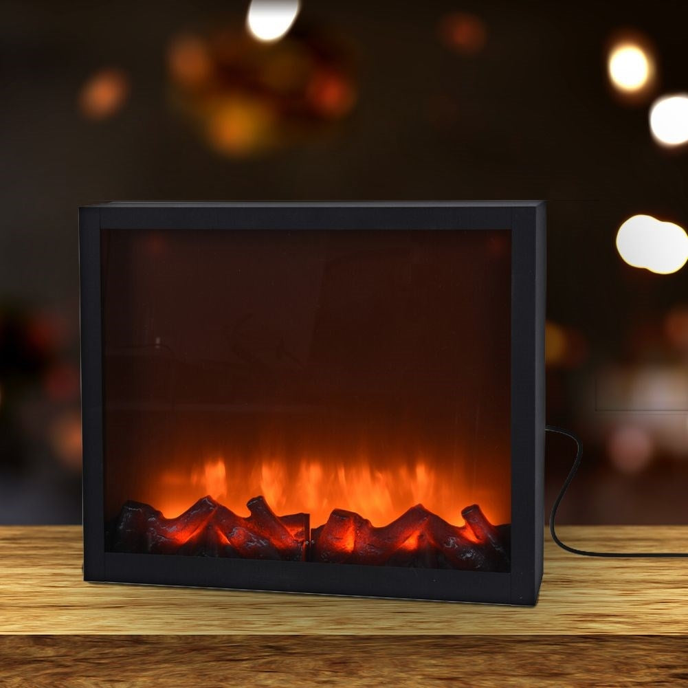Electric stove with LED light and black metal casing