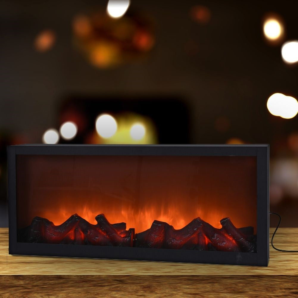 Electric stove with LED light that imitates burning wood
