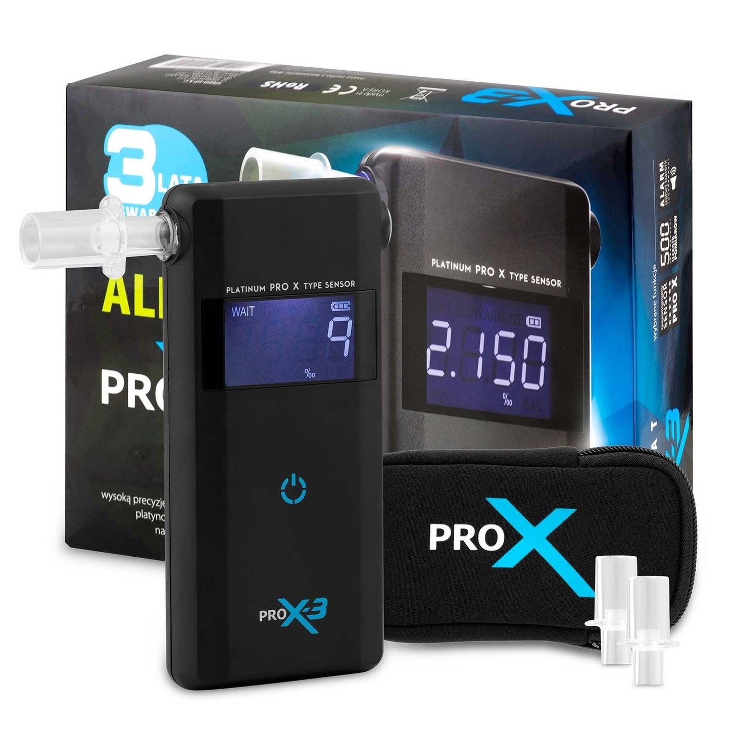 Electrochemical breathalyzer AlcoForce PRO X-3