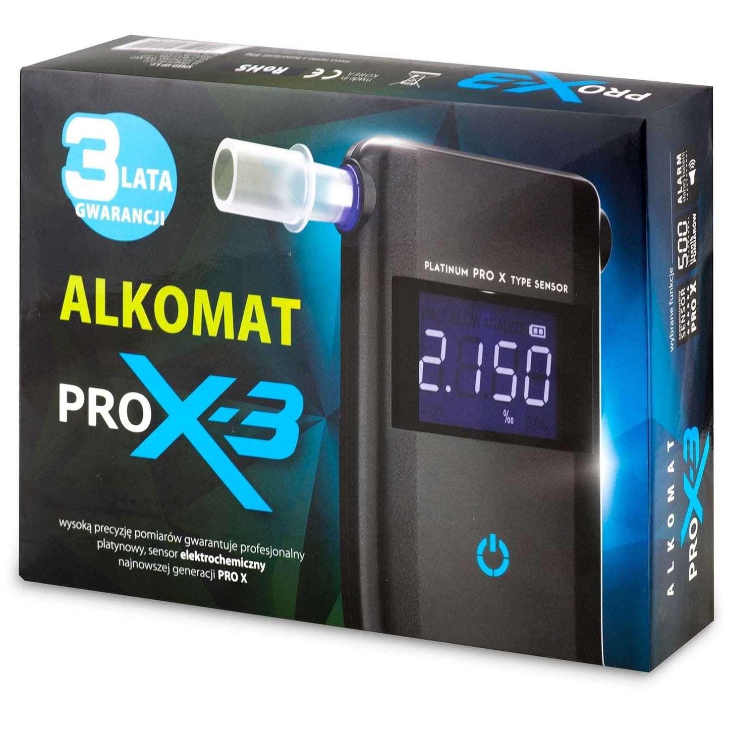Electrochemical breathalyzer AlcoForce PRO X-3