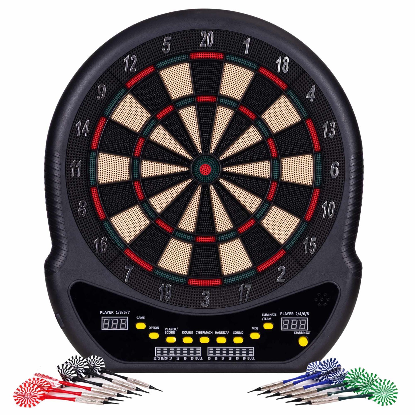 Electronic Dartboard Set, 27 Games, 12 Darts, LCD Display